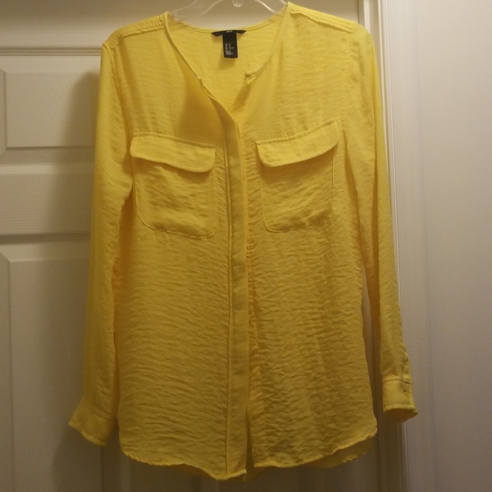 Super Cute, H& M Blouse, Deep Yellow, Size 10.
